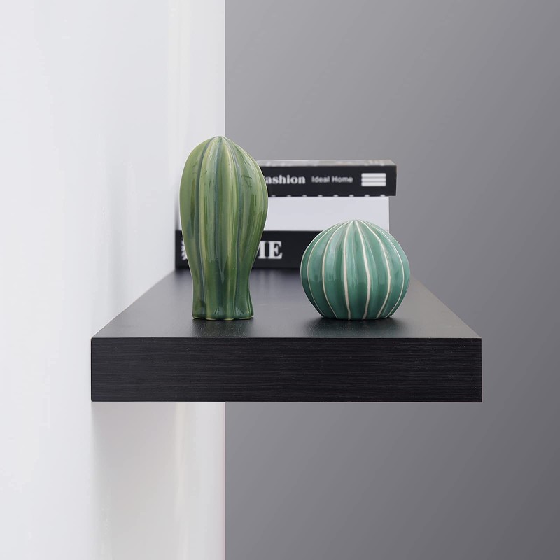WELLAND 12" Deep Floating Shelves Espresso, Espresso Floating Shelves, 47.24"