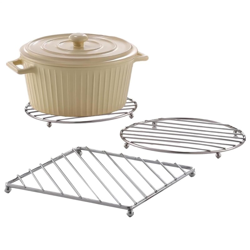 Metal Trivets for Pots and Pans,Stainless Steel Square/Round Trivet for