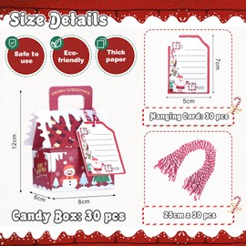 TsunNee 30PCS Christmas Party Gift Boxes, Christmas Paper Candy Boxes, Novelty Gift Packaging Decor for Christmas Party Advent Calendar DIY