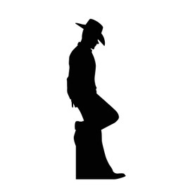 Cardboard People Cowboy Leaning Silhouette Life Size Cardboard Cutout Standup