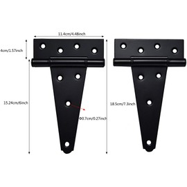 Gate Hardware Kit Heavy Duty,with Self Locking Gate Latch,6 inch T Strap Gate Hinges and 10 inch Gate Door Handle Pull,Shed Door Hardware Set for Wooden Vinyl Fence,Gate,Farm,Garden,Black Finish
