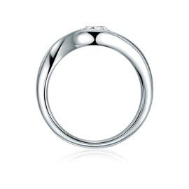 Trilani Women's Solitaire Ring 925 Sterling Silver Cubic Zirconia White Brilliant Cut Tension Ring Twisted Engagement Ring Proposal Ring Wedding Ring, Cubic Zirconia