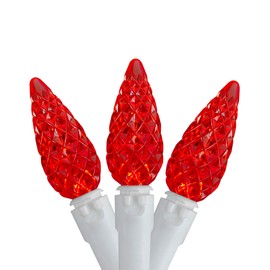Northlight LED C6 Faceted Christmas Lights - Red - 22.5' White Wire - 70ct