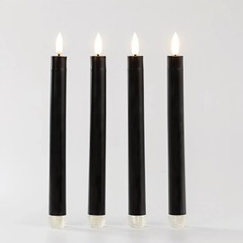 Simplelight Flameless Taper Candles with Timer - Battery Operated Candles Black Color, LED Candlesticks, Taper Candle Battery Operated H:9.5 Inch (Black)