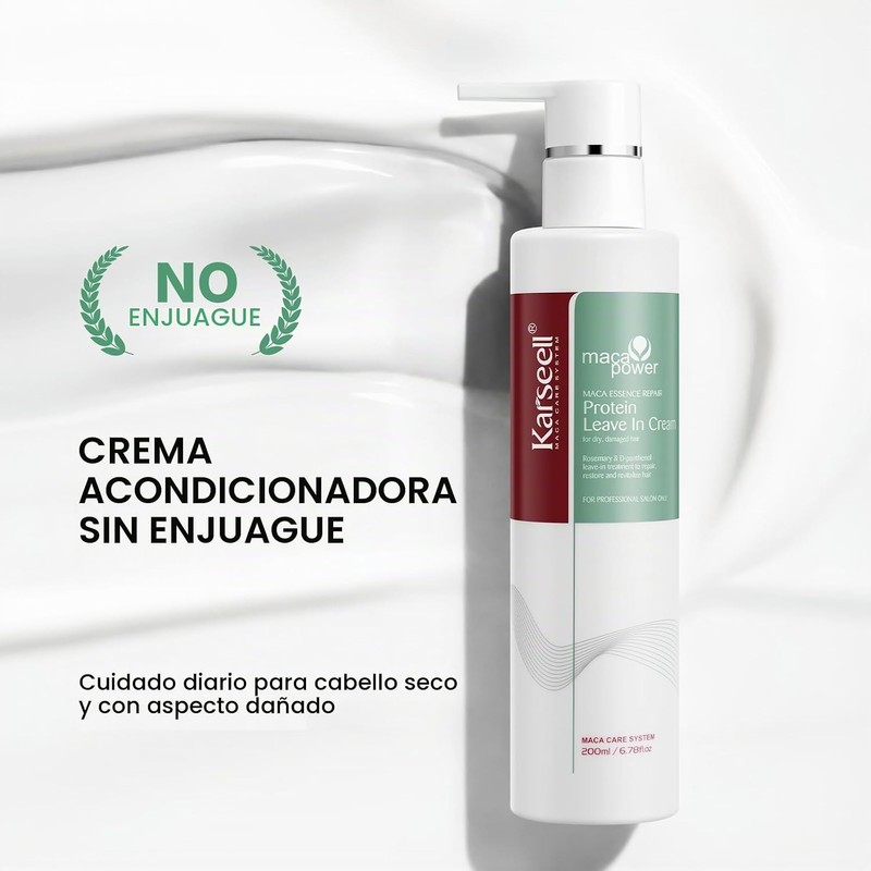 Karseell Crema Proteica Reparadora Acondicionador Sin Enjuague 6.78 fl.oz