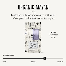 Mt. Comfort Coffee Organic Mayan Whole Bean Coffee, 12oz – Full City Roast with Nutty & Chocolate Notes – Sustainably Sourced from Small Mexican Farms