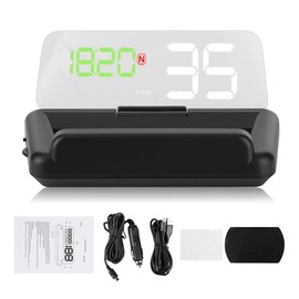 Gorgeri Universal 3.6in HD Auto Headup Display GPS HUD Monitor Multifunctional Projector T900 Black HUD Car Instrument for All Vehicle