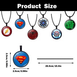 Ubephant Necklace Anime, Superhero 6 Pieces, Superhero Jewellery, for Boys Girls Teenagers Anime Fan, Zinc