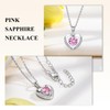 AGRULE Pink Heart Necklace Valentines Anniversary Jewelry 925 Sterling Silver