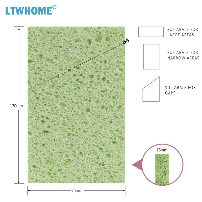 LTWHOME Natural Cellulose Sponges Scratch-Resistant Durable Cleaning Sponges Item Number