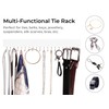 StorageWorks Tie Rack with 20 Hooks, 2-Pack Wall-Mounted Wooden Hangers