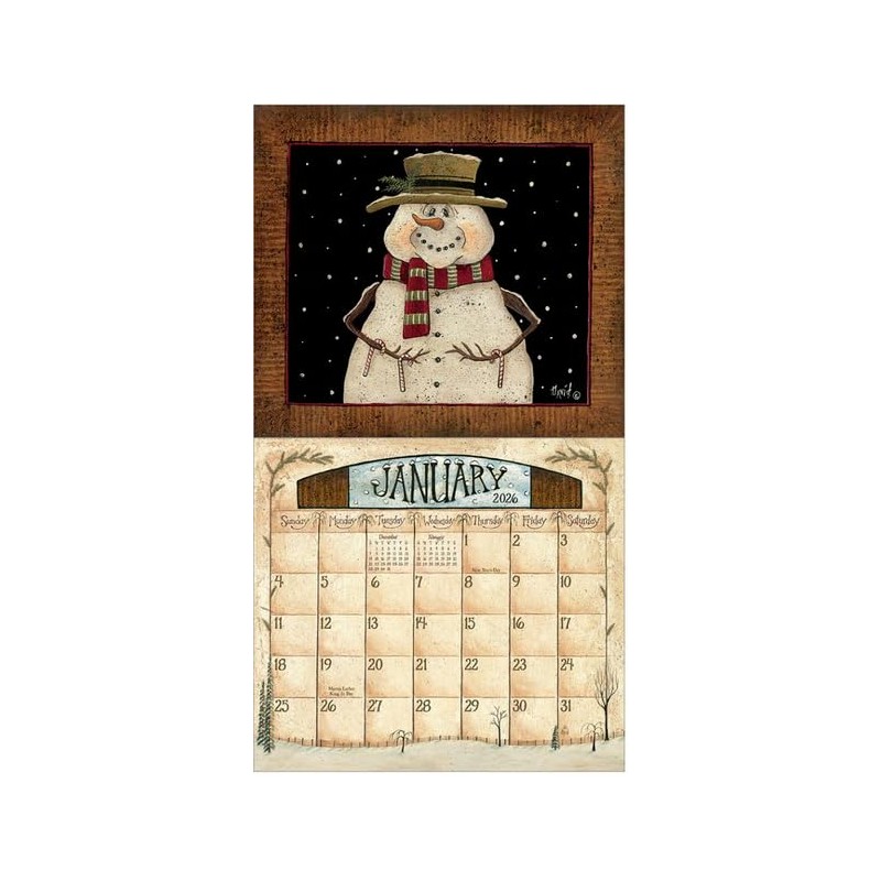 2026 Folk Art by David Wall Calendar
