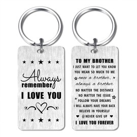 Gezxin Brother Gifts for Men, To My Brother Birthday Keychain from Sister Brother, Graduation Father's Day Gifts Ideas for Brother Adult, Older Brother Wedding Christmas Valentines Day Presents