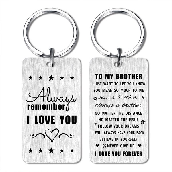 Gezxin Brother Gifts for Men, To My Brother Birthday Keychain