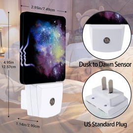 Jopowide Abstract Girl Night Light, Starry Sky Night Lights Plug into Wall Decor for Bedroom, Bathroom, Hallway, Kitchen, Dusk to Dawn Sensor Nightlights for Girls Women Room Gifts