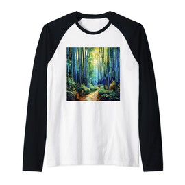 Bamboo Harmony A Chromatic Meditation in the Heart of Nature Raglan Baseball Tee