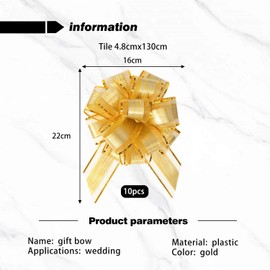 10 Pieces Ribbon Decorative Knots, Gift Wrapping Decorative Knots, Wedding Decoration Ball Flowers, Wedding Car Decoration Knots, Wedding Table Decoration Accessories