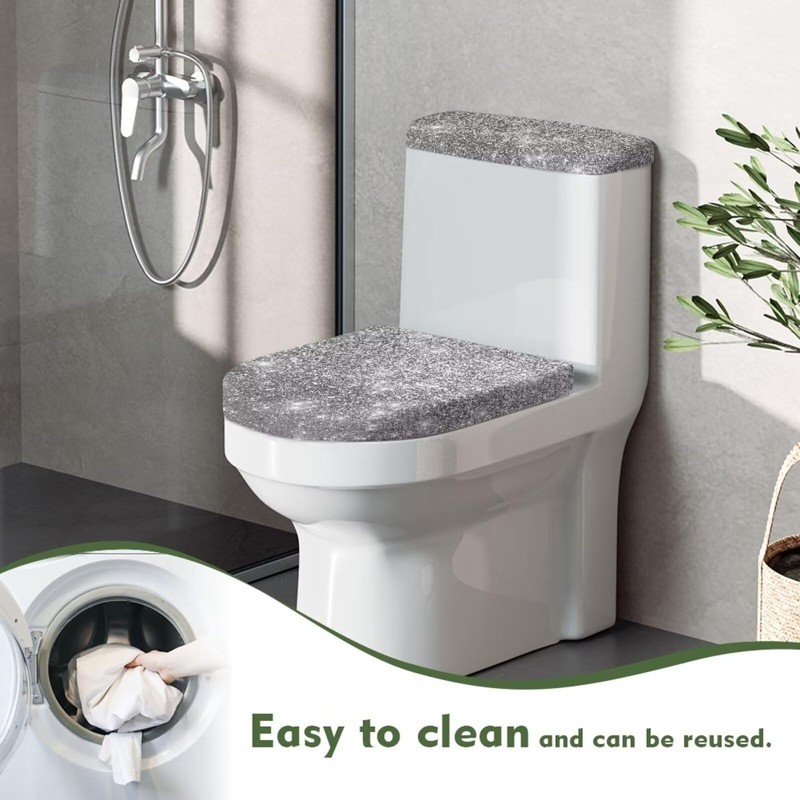 Darisoco Silver Toilet Lid Seat Cover & Toilet Tank Lid