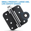 Automatic Self-Closing Door Hinges Black Matte 4 Inch x 4",Spring
