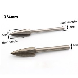 Woodworking Carving Tool, 9 Pieces Wood Engraving Drill Bit Set with 4mm Shank Rotary Tools for DIY Woodworking Carving Engraving (4x8mm)