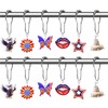 12Pcs 4th of July Shower Curtain Hooks Patriotic Shower Curtain