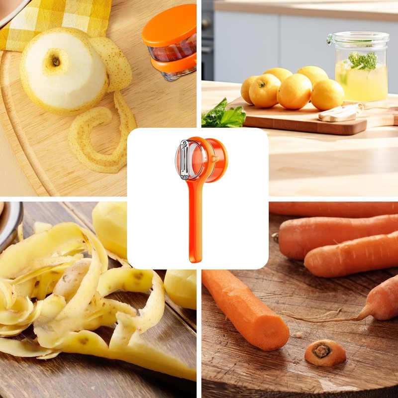 Peeler with Container - Double-Sided Stainless Steel Cutter Carrot Peeler,Kitchen