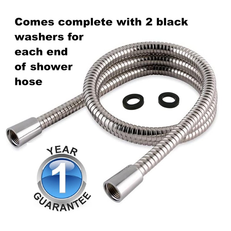 125cm Short Shower Hose - 10mm Internal Bore - Stainless