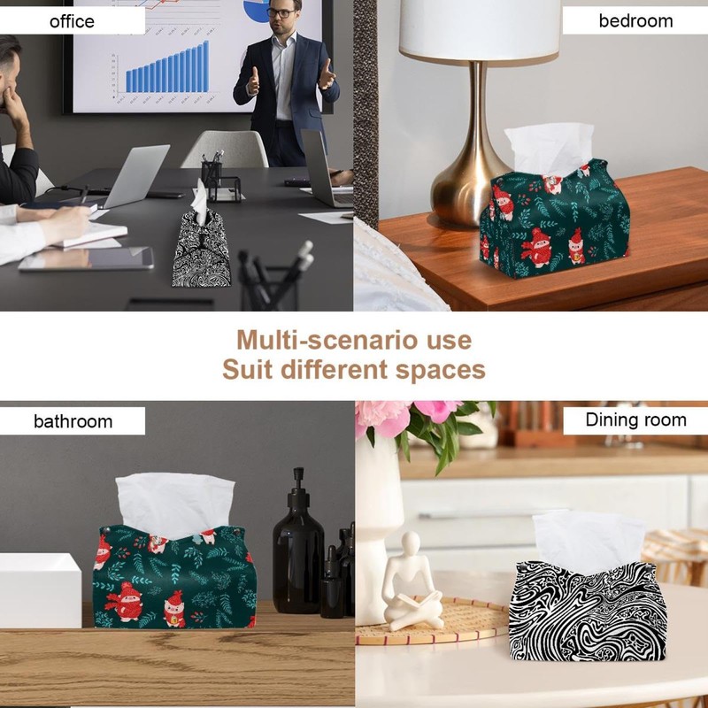 2 Pack Tissue Box Cover Holder, Rabbit and Piglet Rectangle