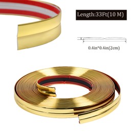 Flexible Inside & Outside Corner Trim Molding 33ft x 0.8in Peel and Stick Moulding Wall Trim Self Adhesive Corner Guard Edge Protector Caulk Strip for Wall Edge Corner (Gold)