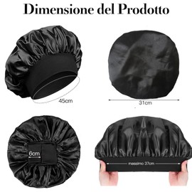 Pack of 2 Silk Cap Sleep Cap Silk Curly Hair Night Cap Night Cap for Women Satin Night Cap for Women, Black + Pink