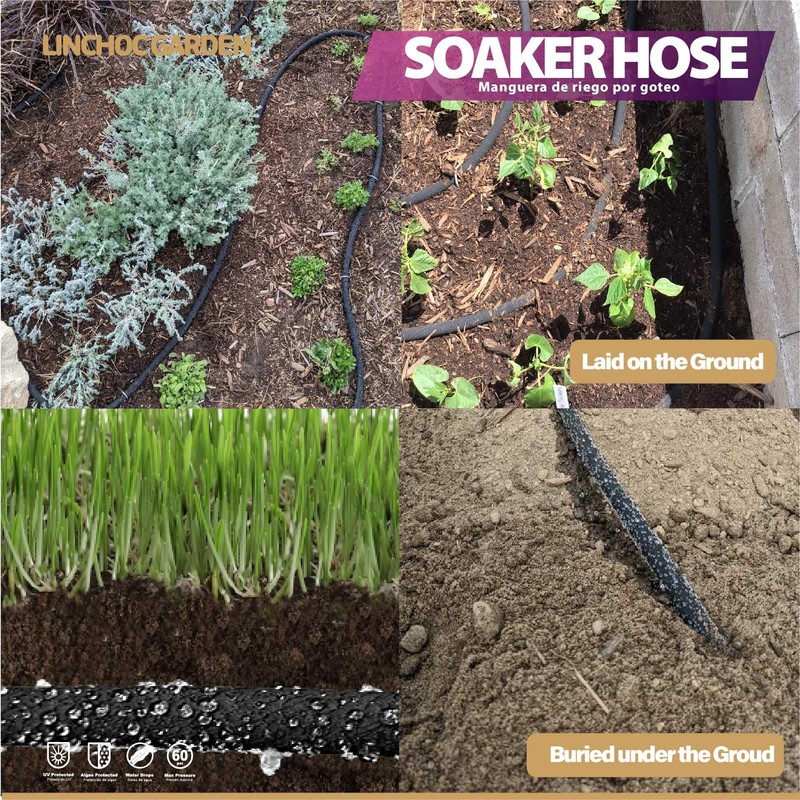 LICNCHOC GARDEN Soaker Hose 15 ft,1/2 INCH Flexible Durable Garden
