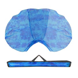 Baisdan 54"x54" Worship Flags for Dance Church, Praise Dance Flags, Silk-like Chiffon Flags with Flexible Rods & Storage Bag, Set of 2, Navy-Blue