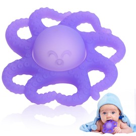 Baby Teething Toys 3-6 Months, Octopus Baby Teethers 6-12 Months, Silicone Teether Toy for Infants Relief 0-12 Months, BPA-Free Chew Toy for Soothing Sore Gums, Newborn Sensory Toy Gift for Boy Girl