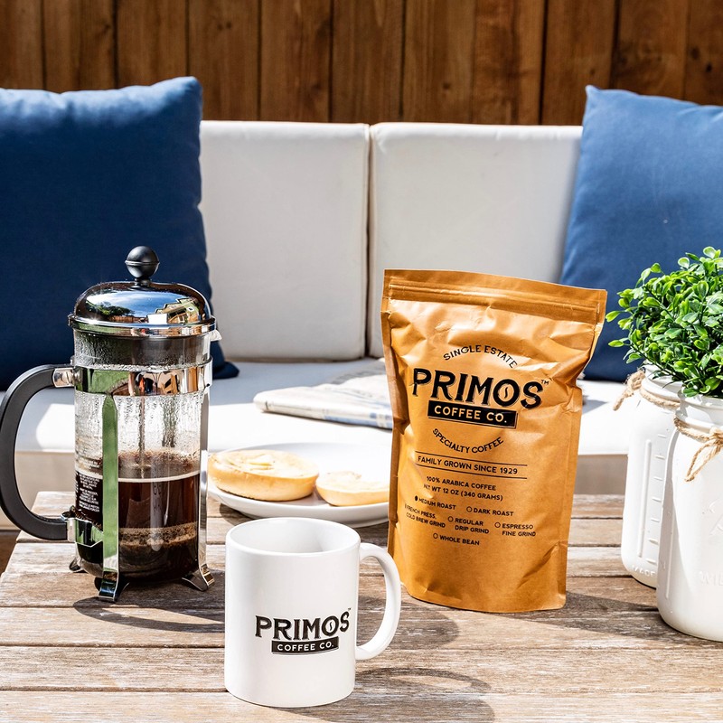 French Press Specialty Coffee, Coarse Ground, Primos Coffee Co (Medium