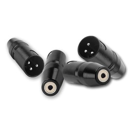 3 Pin XLR Male to 3.5mm TRS Jack Female XLR to 3.5mm Microphone Adapter (2 Pcs), Audio Converter for Camcorders, Recorders, Mixers (Black) (2)