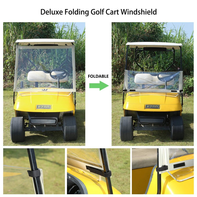 10L0L Golf Cart Windshield Compatible with EZGO TXT Gas &