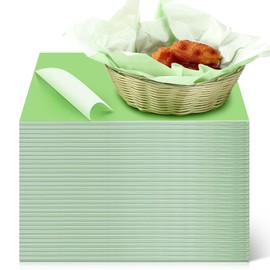 Fumete 500 Pack Grease Resistant Deli Paper Sheets Grease Proof Liners 12 x 12 Inch Food Trays Sandwich Wrapping Paper Disposable Serving Trays for BBQ, Picnic, Party, Restaurant(Green)