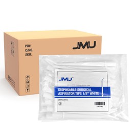 JMU JMU 1250 Pcs Dental Aspirator Tips, 1/8" Disposable Surgical Suction TipsWhite