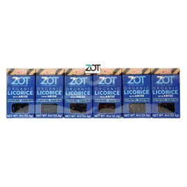 ZOT 100% pure Organic Licorice with Anise, 0.4 ounce Flip Top Box, set of 6