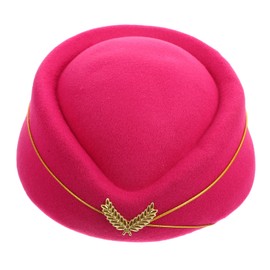 Tofficu Airplane Hostess Hat Stewardess Costume Decor Felt Funny Hat for Women Cosplay Uniform Elegant Fascinator Cap