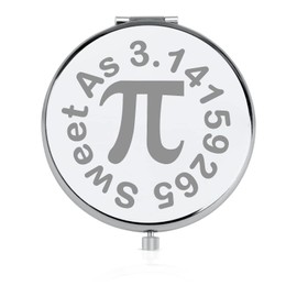 FEELMEM Mathematical Pi Symbol Makeup Mirror Pi Day Compact Mirror Gift Math Lovers Gift Math Geek Gift (Sweet As-Mirror)
