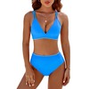 BMJL Women's Bikini Sets V Neck High Waisted Swimsuit Shell