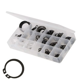 Dapetz ® 255 PCE External and Internal Circlips Assorted Pack Chemically Blackened Steel Suitable for Over Shafts Supplied with a Handy Storage Case with Compartments