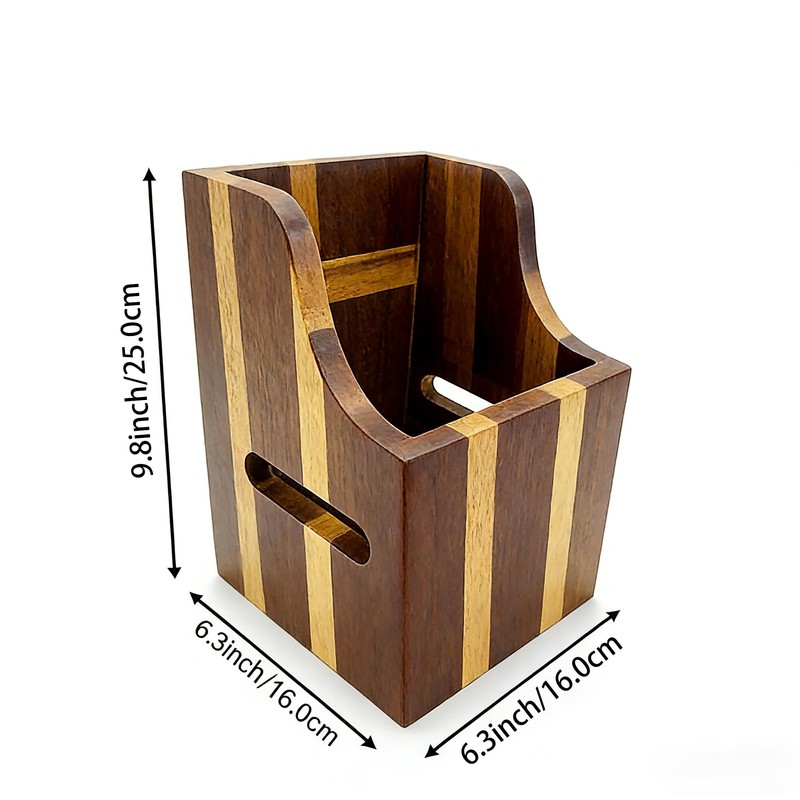 360° Rotating Magnetic Wooden Knife Block for Kitchen without Knives