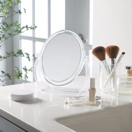 Bath Bliss Double-Sided Free-Standing Swivel Vanity Mirror | Regular & 10X’s Magnification | Make-up & Shaving Use | Freestanding | Tabletop | Rubberized | Clear