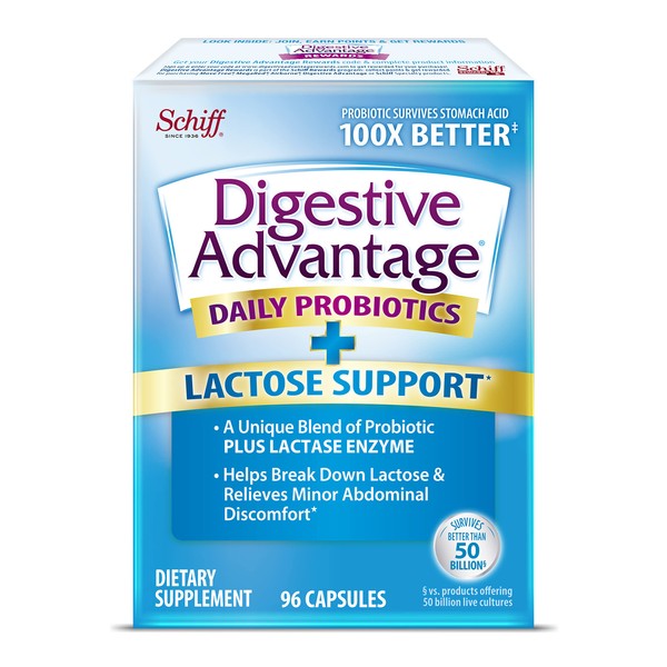 Digestive Advantage Lactose Defense Capsules (96 Count In A Box) - Helps Breaks Down Lactose & Defend Against Digestive Upset*, Supports Digestive & Immune Health* (Pack of 1)