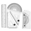 Math Geometry Tools, 4PCS Kit Includes Straight Ruler, Triangle Rulers,