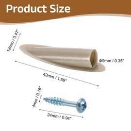 uxcell 100Pcs Plastic Pocket Hole Plugs, 9mm Slant Hole Caps with Pocket Screws for Pocket Hole Jig Wood Working Tool Accessories, Wood Grain Brown