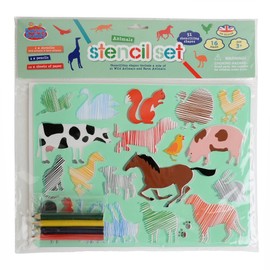 Barney & Buddy BA029 Animals Stencils with Pencils