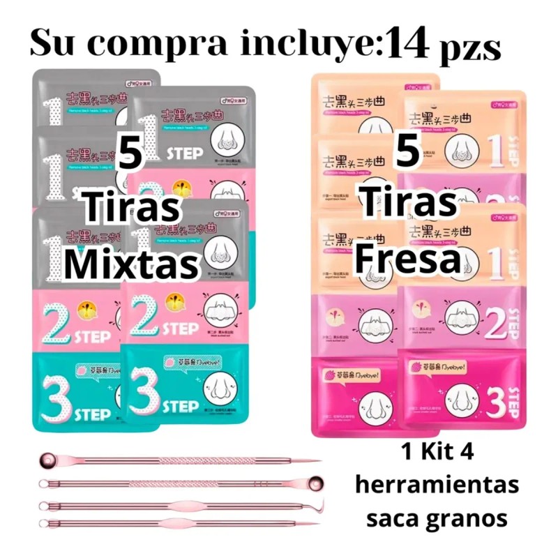 Mascarilla Tiras Pasos Puntos Negros Herramienta Acné